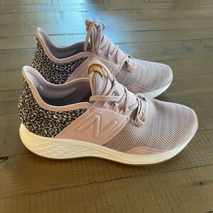 LIKE NEW New Balance Women's Pink and Leopard Sneakers